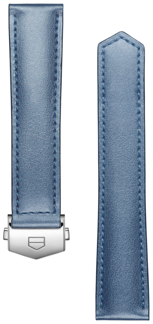 TAG HEUER CARRERA 39MM METALLIC BLUE LEATHER STRAP 