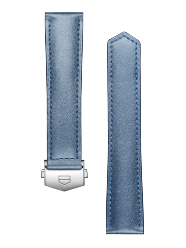 TAG HEUER CARRERA 39MM METALLIC BLUE LEATHER STRAP 